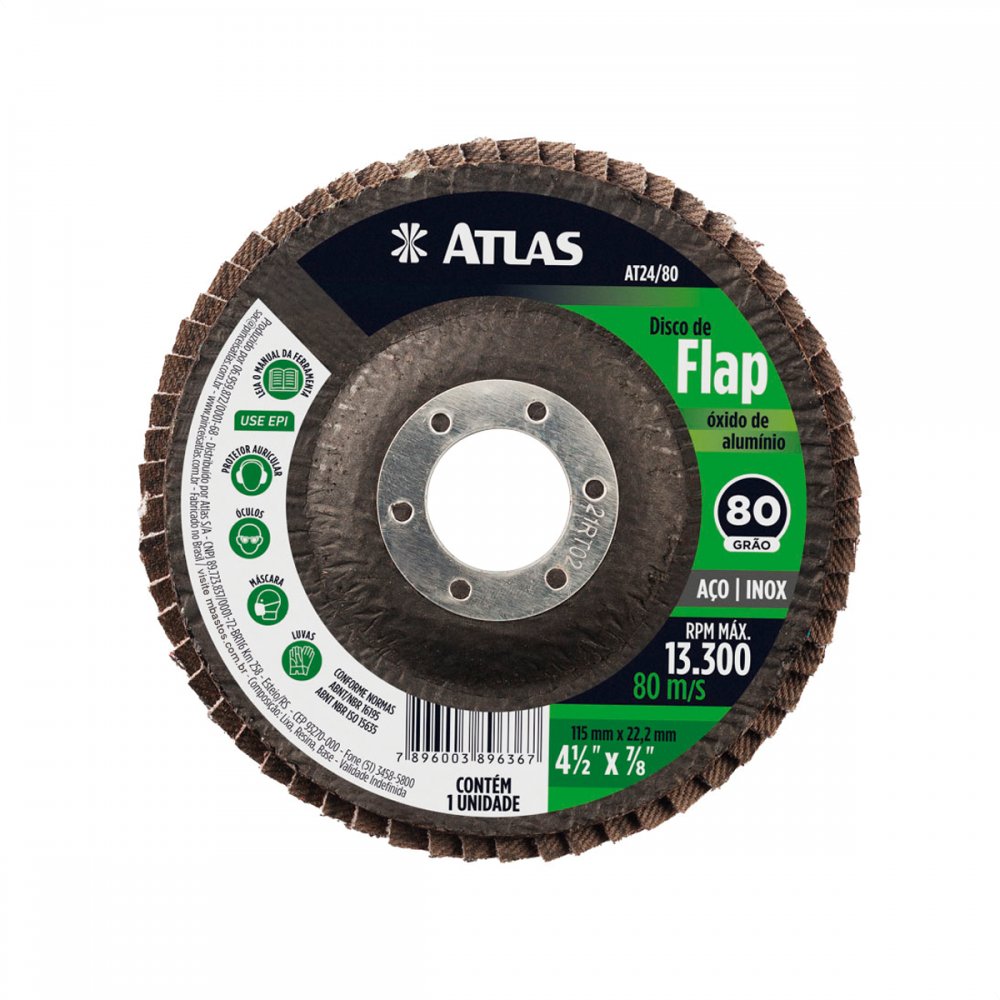 DISCO ABRASIVO FLAP 115MM G80 OX ALUMIN
