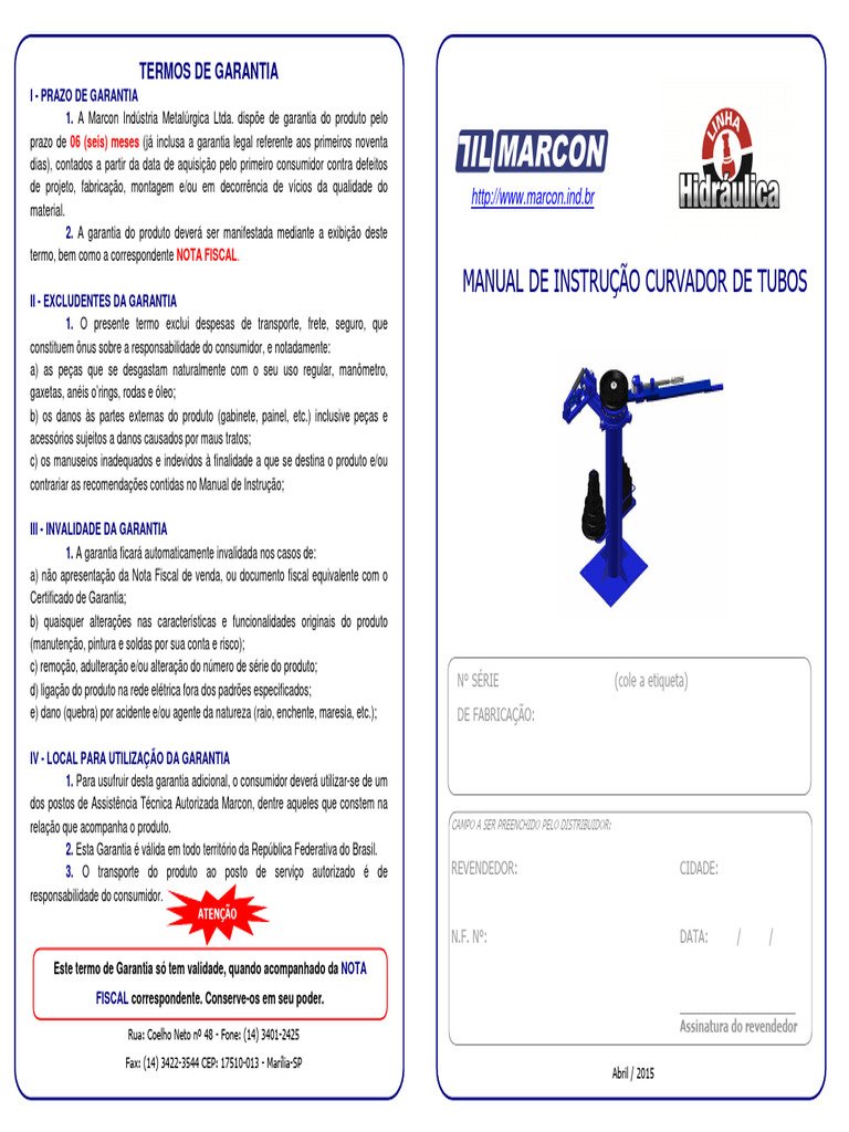 CURVADOR DE TUBOS MANUAL