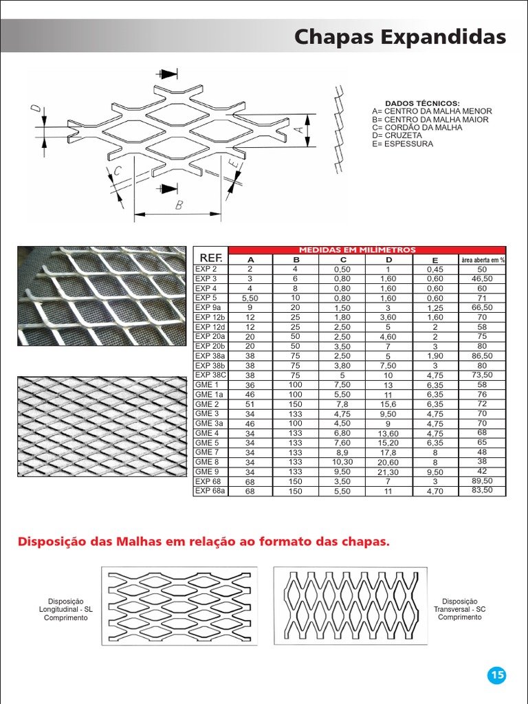 CHAPA EXPANDIDA 1/4" - 6,35 2000X1000