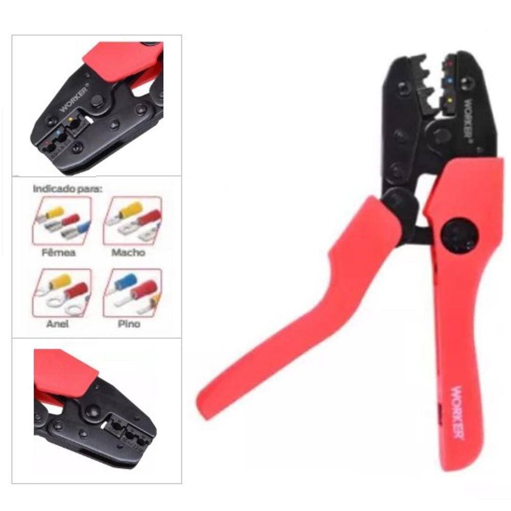 ALICATE CRIMPAR TERMINAIS 0.5-6.0MM2 - WORKER