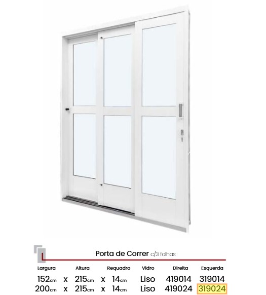 PORTA CORR 3F LISO QUALITY 2.00L X 2.15A ESQ