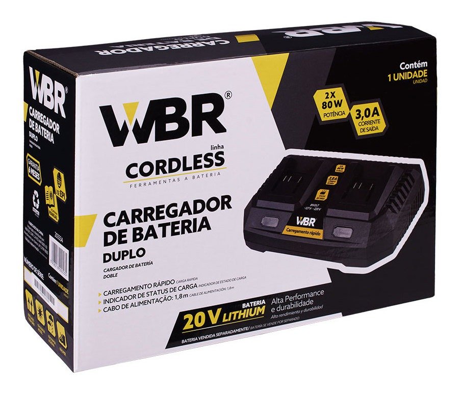 CARREGADOR BATERIA DUPLO CORRENTE 3;0A - WBR CORDLESS