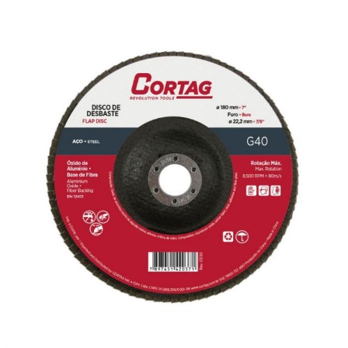 DISCO DE DESBASTE FLAP 7" - 180 MM OA-BF G40