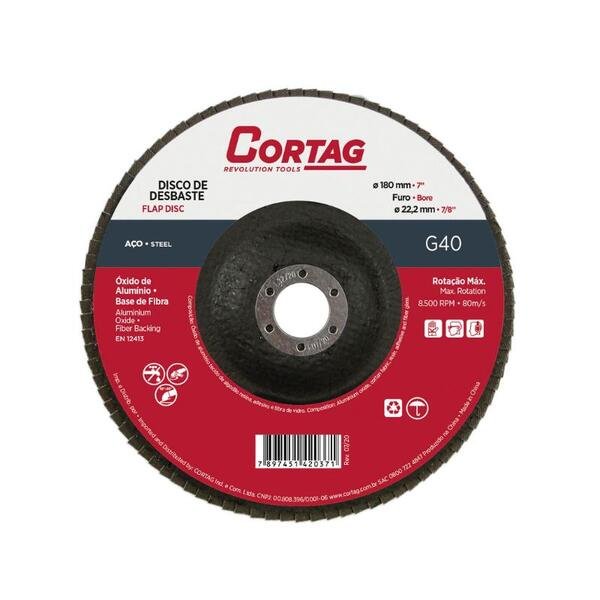 DISCO DE DESBASTE FLAP 7" - 180 MM OA-BF G40